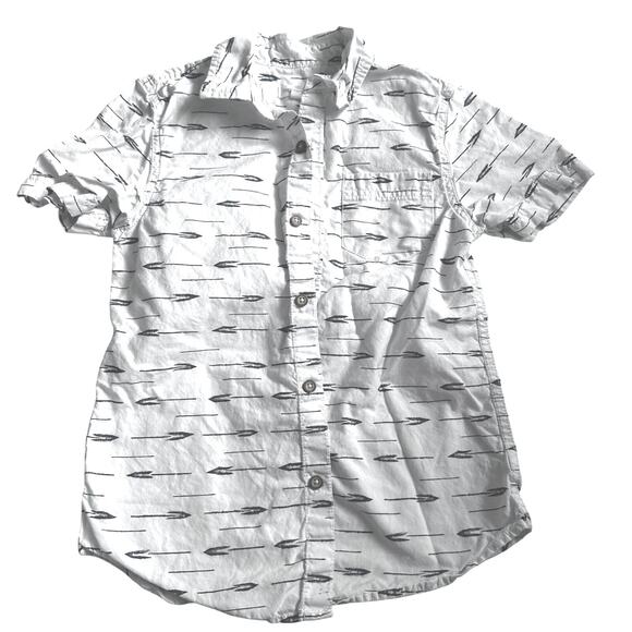 Tucker Tate Boys White Arrow Print Short Sleeve Shirt - S - Picture 1 of 3